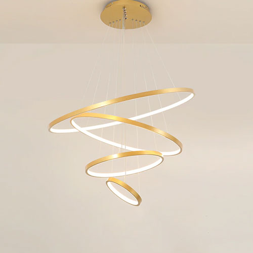 Lustre salon LED moderne géométrique cercles éclairage contemporain