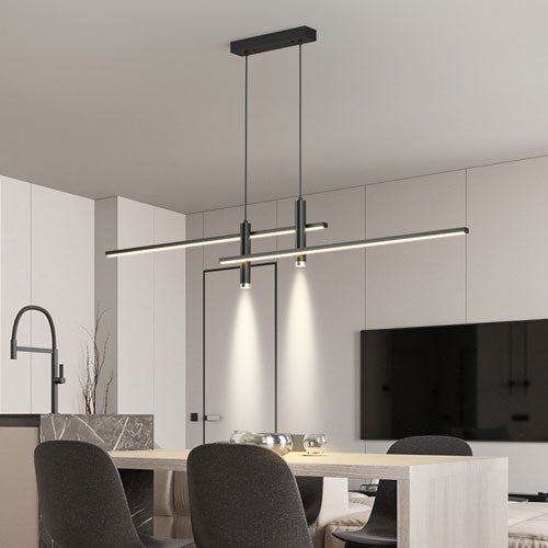 Lustre salon minimaliste design éclairage épuré moderne sophistiqué élégant