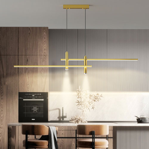 Lustre salon moderne tendance minimaliste éclairage épuré design contemporain