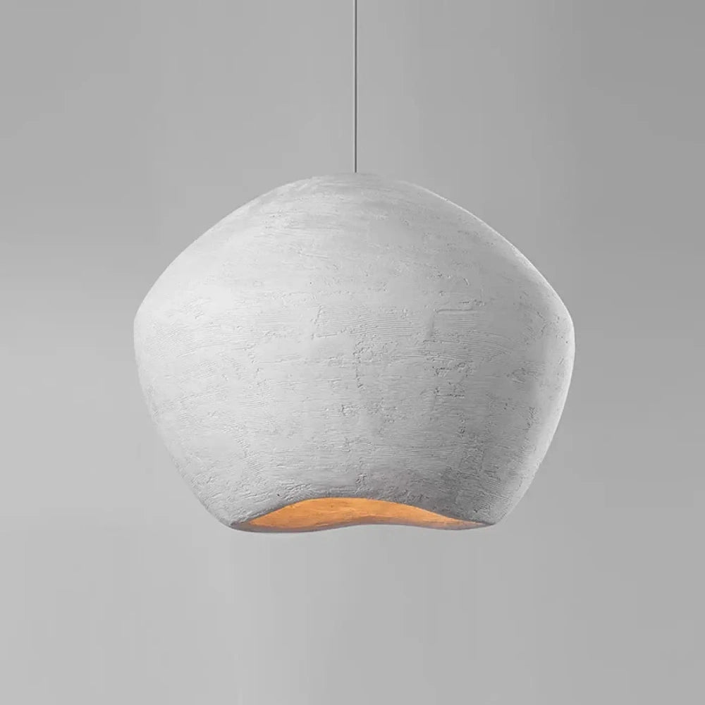 Lustre Salon Sphere Platre Blanc Mineral
