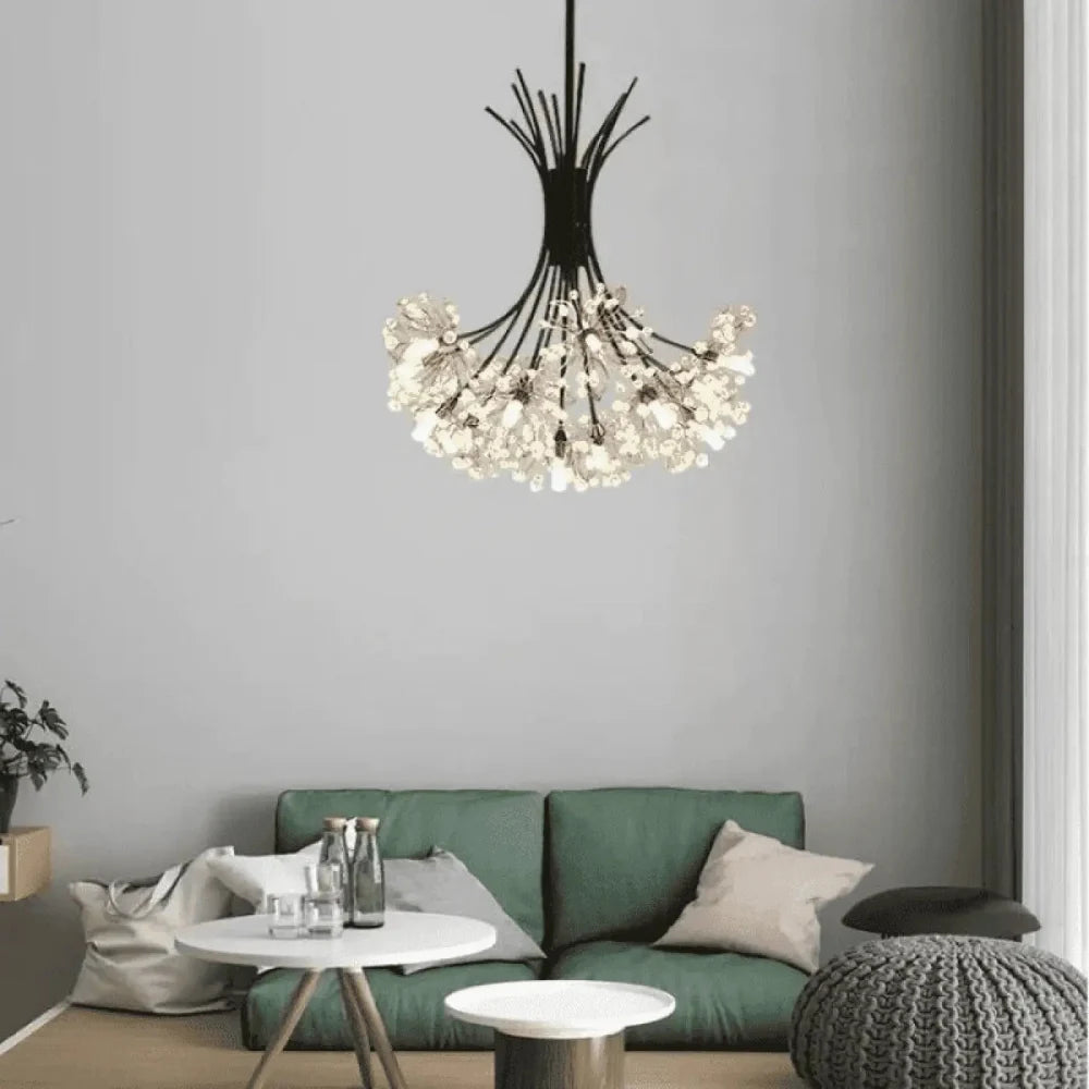 Lustre Salon Starburst Cristal Noir Branches