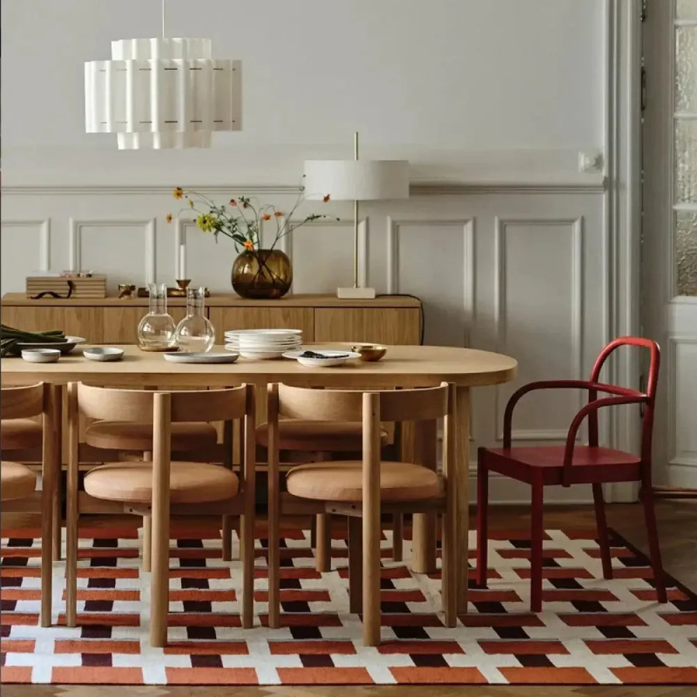 Lustre Salon Tambour Tissu Blanc Japandi