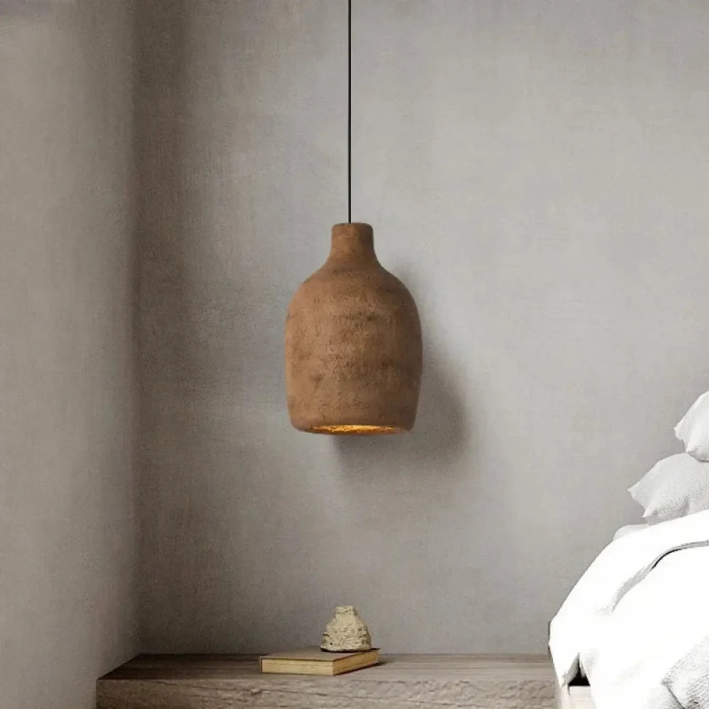 Lustre Salon Vase Platre Gris Mineral