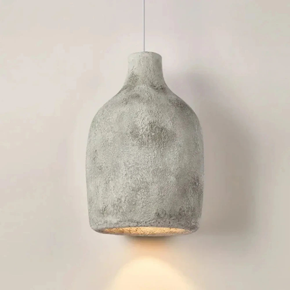 Lustre Salon Vase Platre Gris Mineral