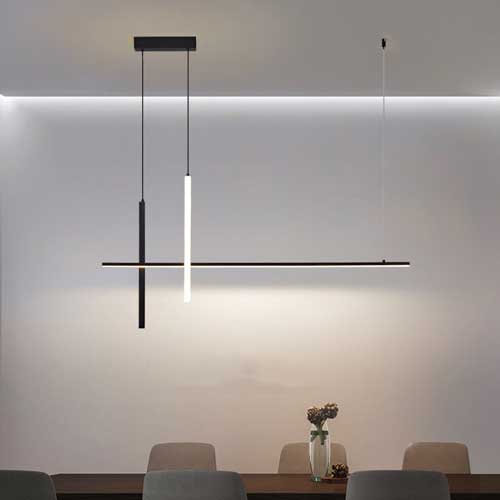 Lustre suspendu moderne minimaliste design épuré salon contemporain