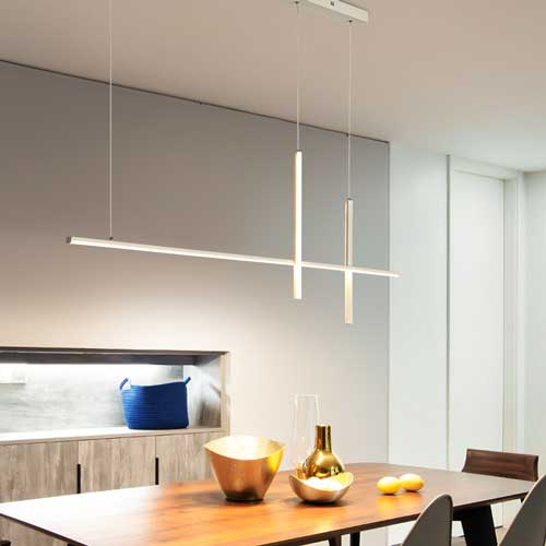Lustre design minimaliste suspendu salon moderne élégant contemporain