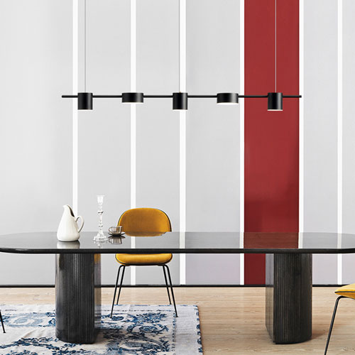 Salon moderne spots éclairage blanc froid luminaire design