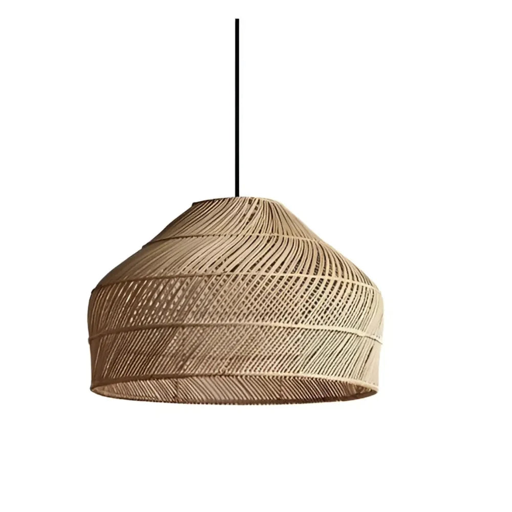 Lustre Suspension Dome Rotin Brun Tresse