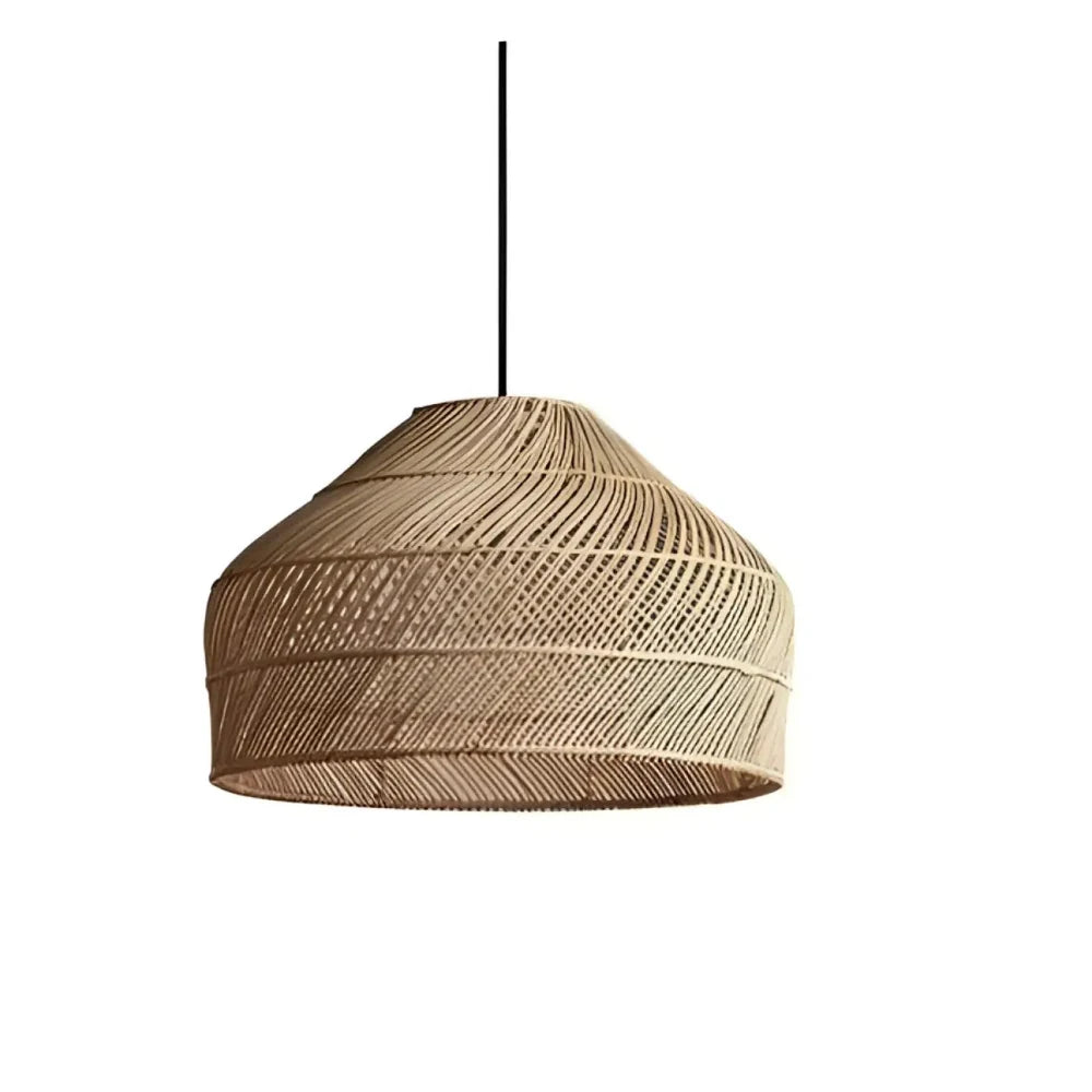 Lustre Suspension Dome Rotin Brun Tresse