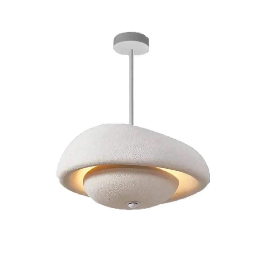 Lustre Suspension Lentille Platre Blanc Halo
