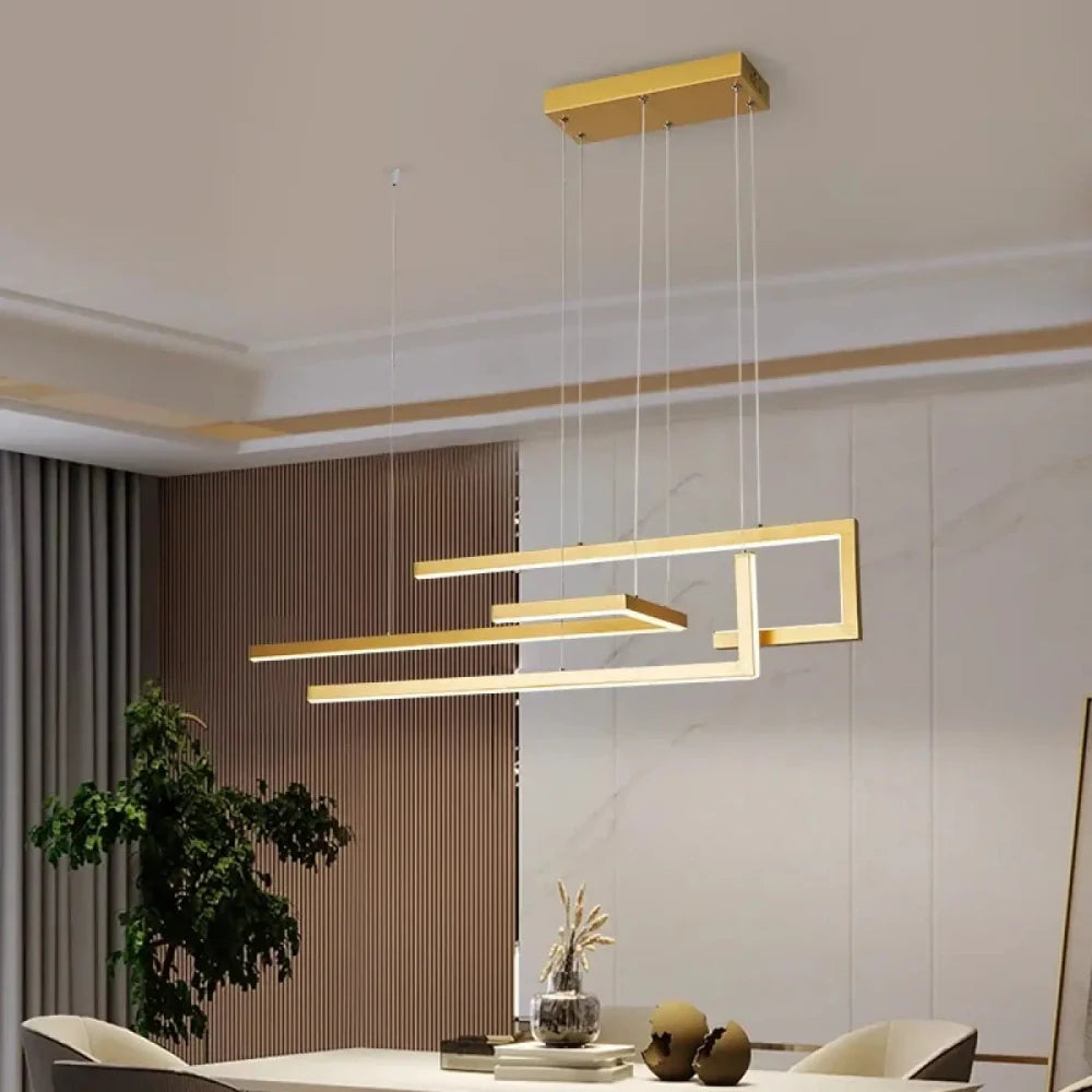 Lustre Suspension Lineaire Led Metal Noir Epure
