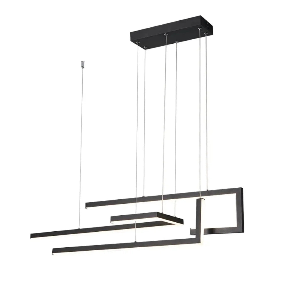 Lustre Suspension Lineaire Led Metal Noir Epure