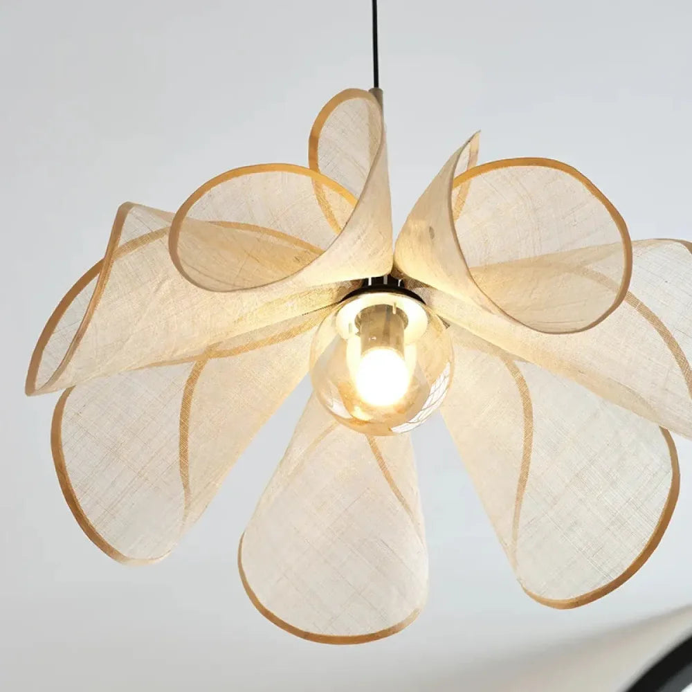 Lustre Suspension Organza Petale Ivoire Boheme