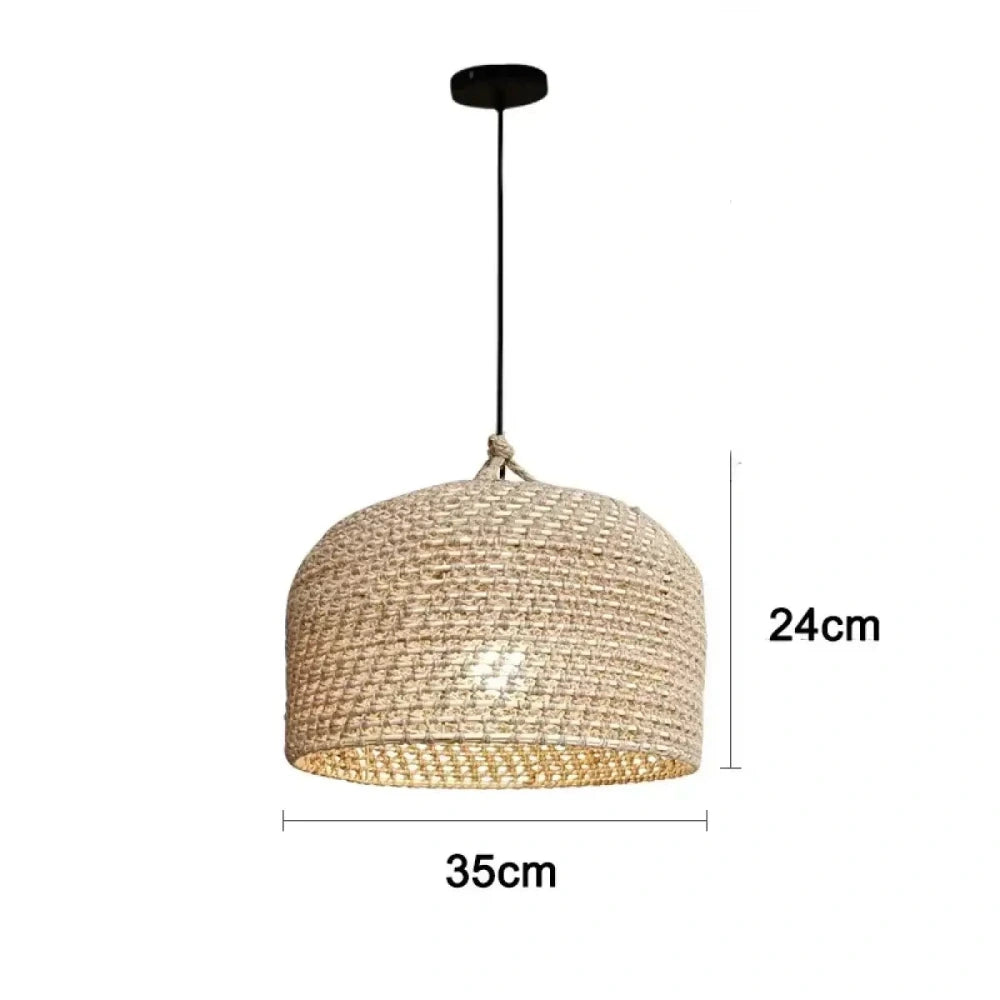 Lustre Suspension Osier Tresse Cloche Naturel