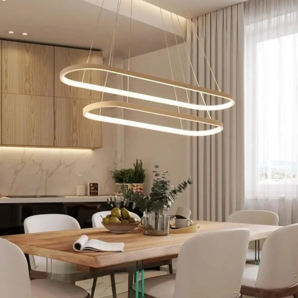 Lustre Suspension Ovale Led Laiton Or
