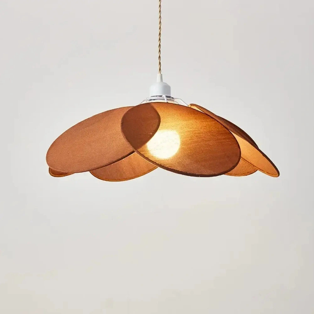 Lustre Suspension Petales Tissu Terracotta Fleur