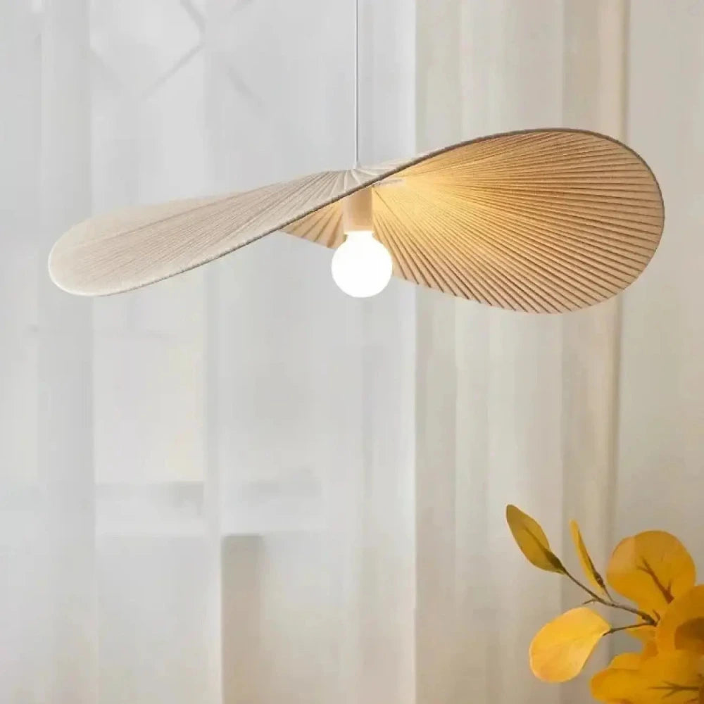 Lustre Suspension Rotin Ondule Naturel