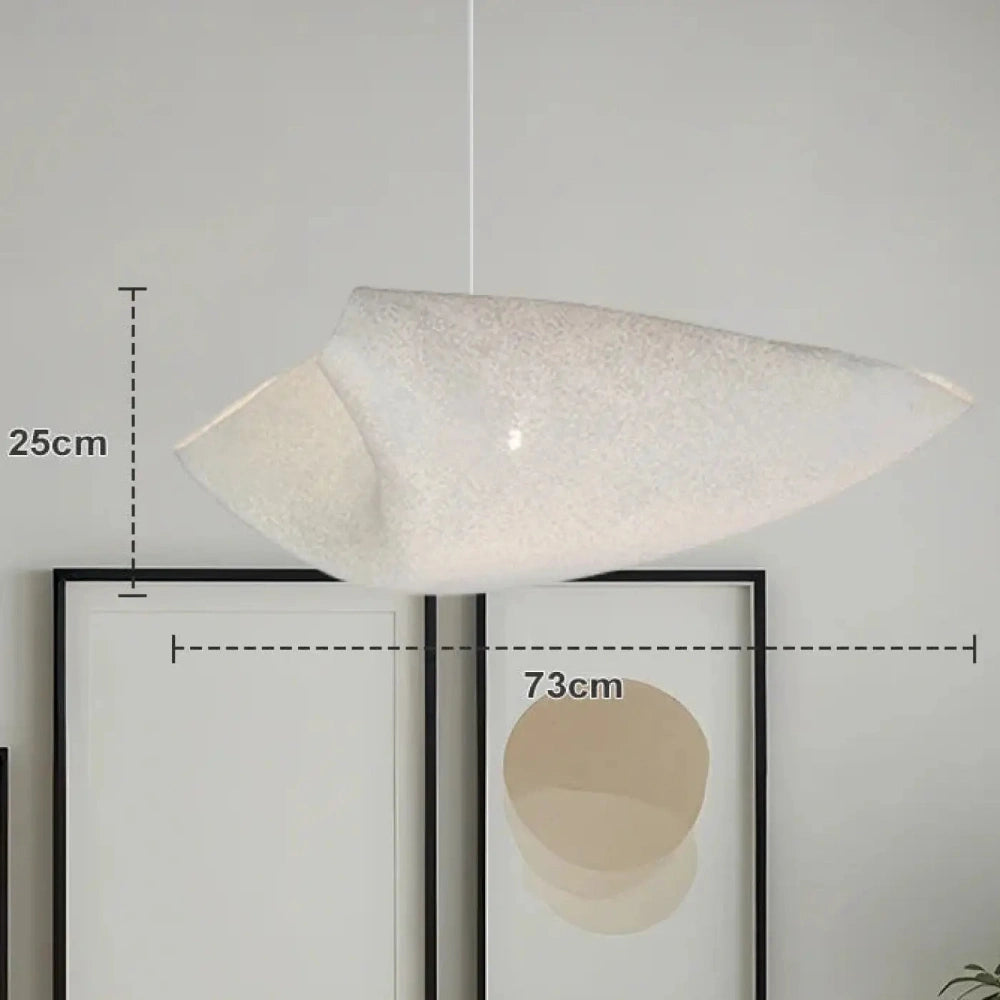 Lustre Suspension Sculpture Resine Blanc Organique