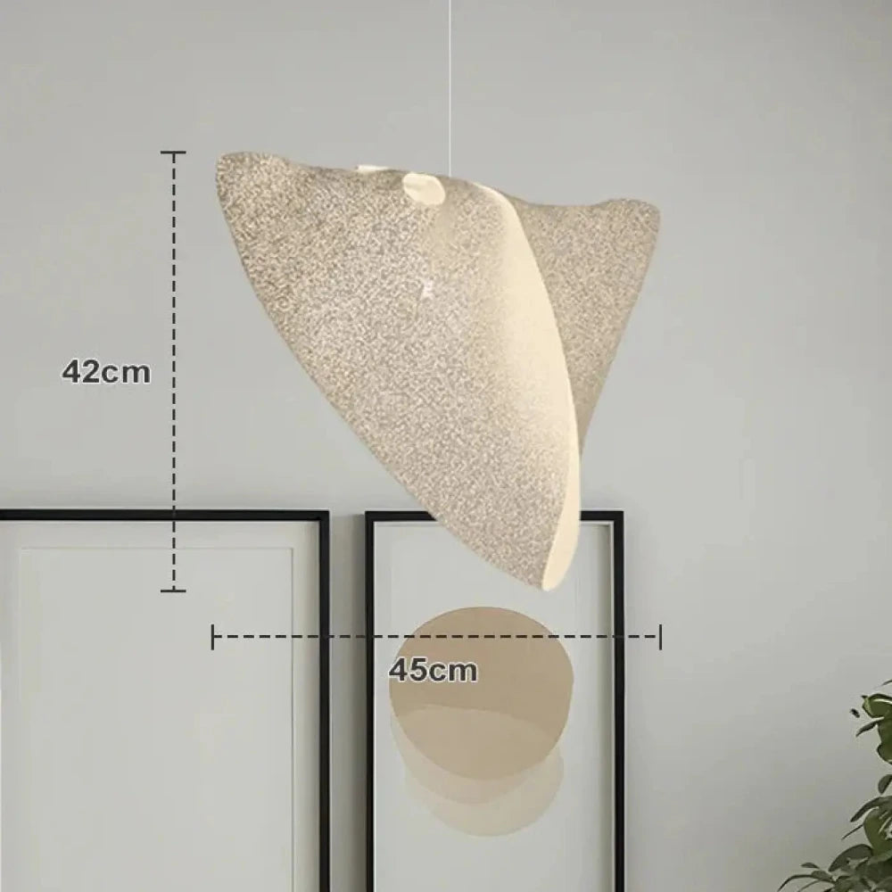 Lustre Suspension Sculpture Resine Blanc Organique