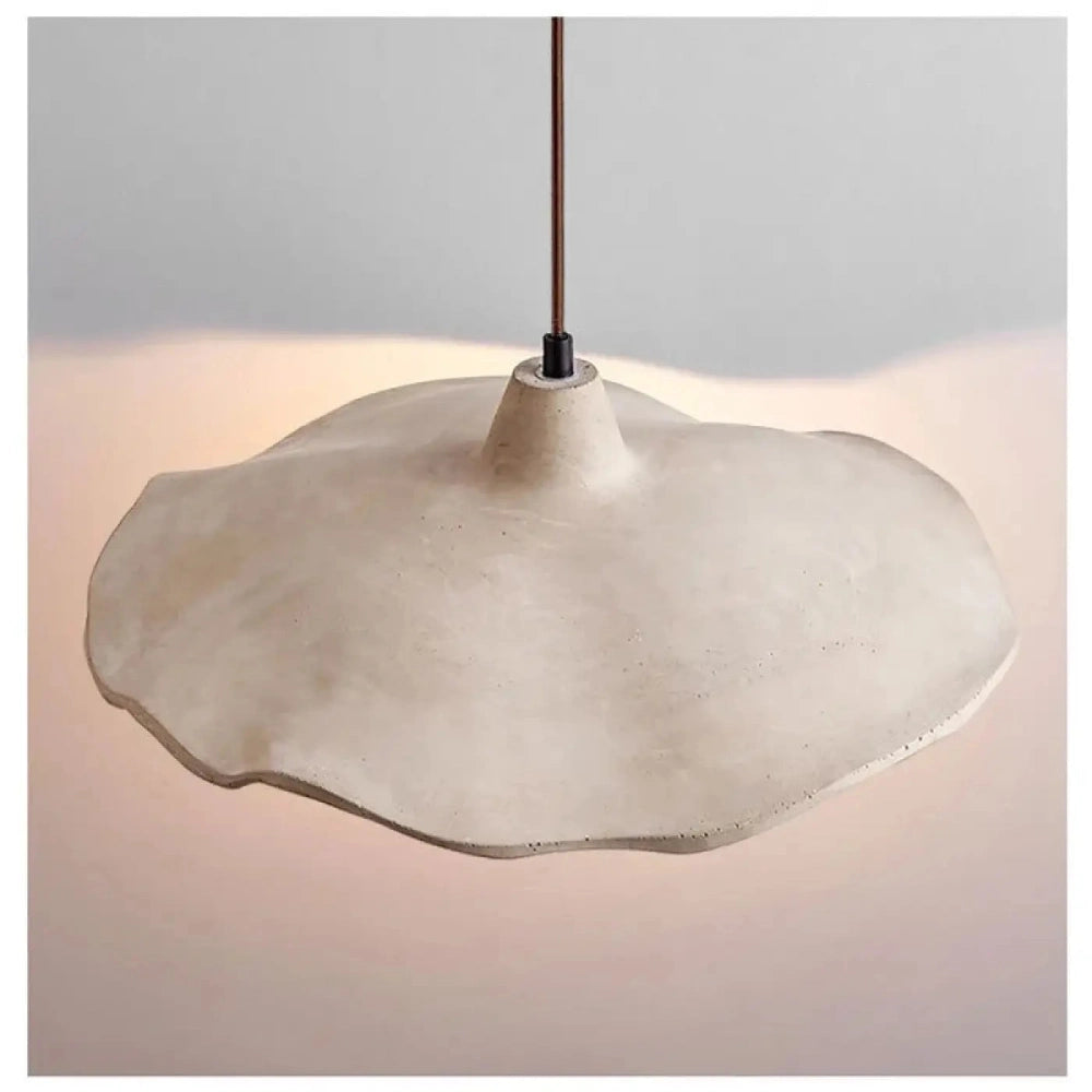 Lustre Suspension Sombrero Tissu Blanc Ondule