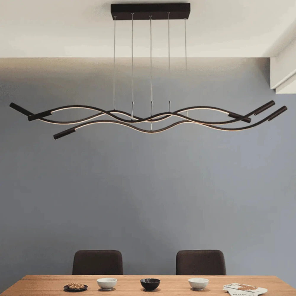 Lustre Suspension Torsade Led Blanc Lineaire