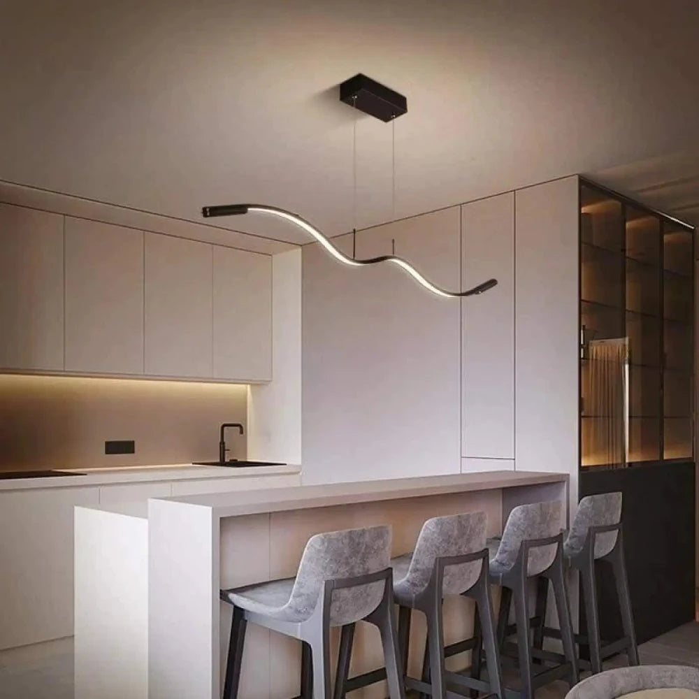 Lustre Suspension Torsade Led Blanc Lineaire