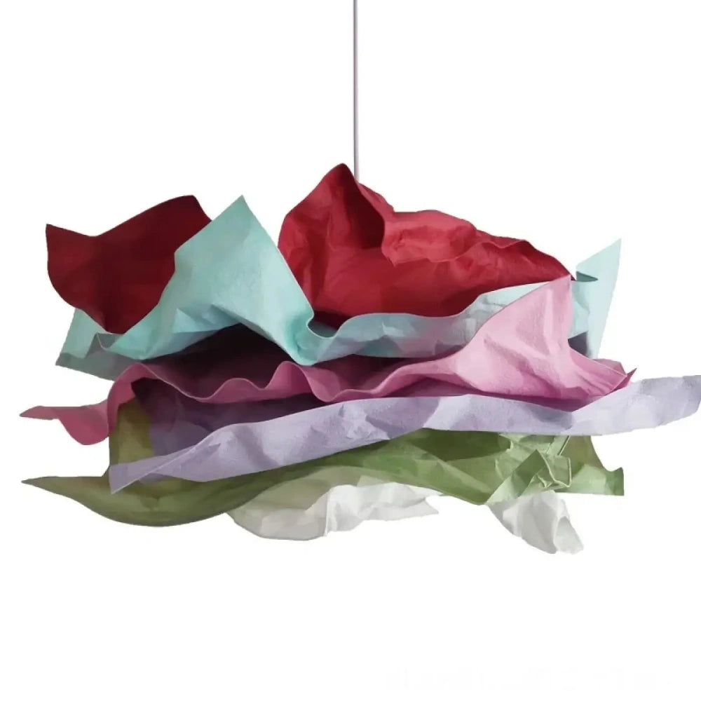 Lustre Suspension Turquoise Papier Froisse Design