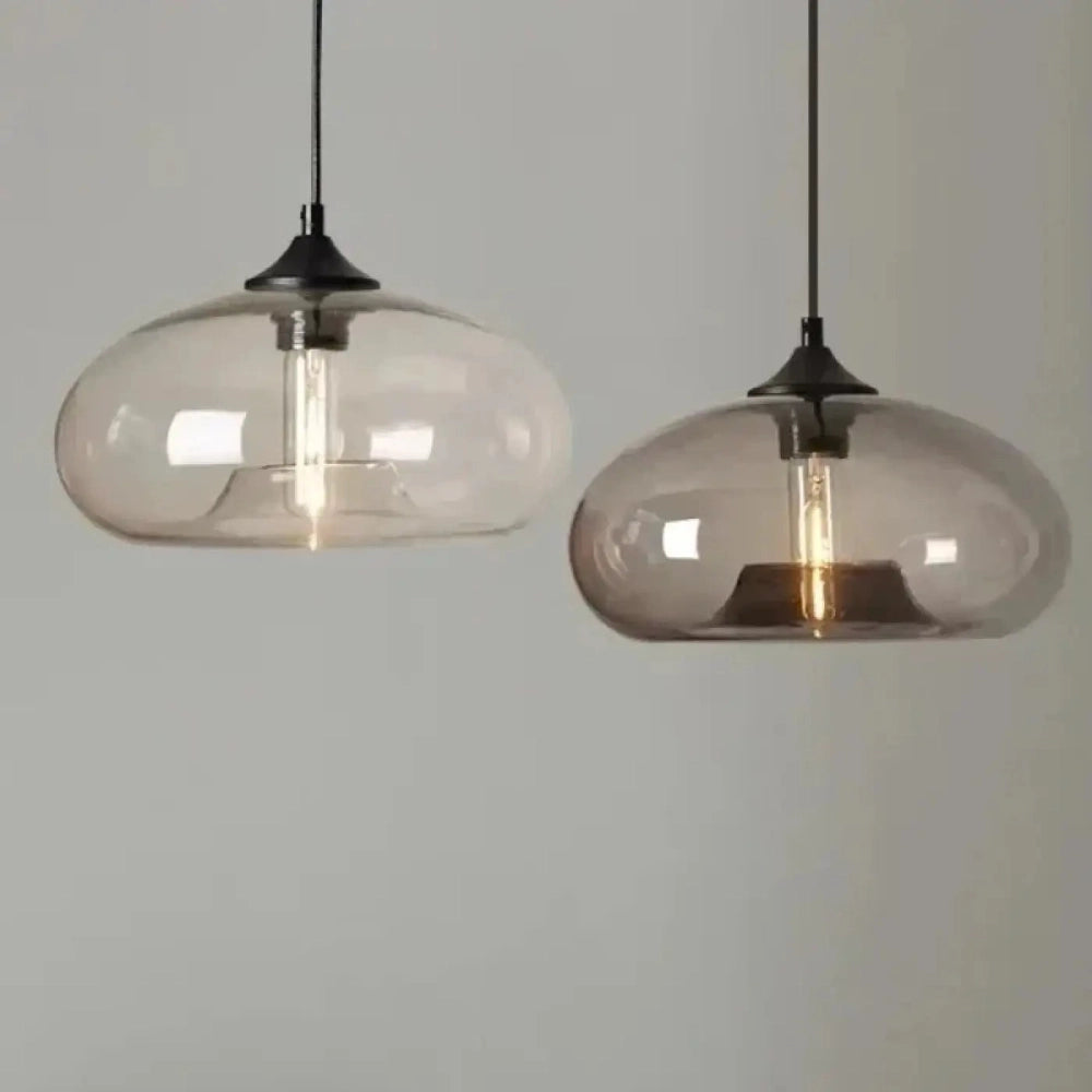 Globe verre teinté 28 cm culot E27 câble réglable 150 cm