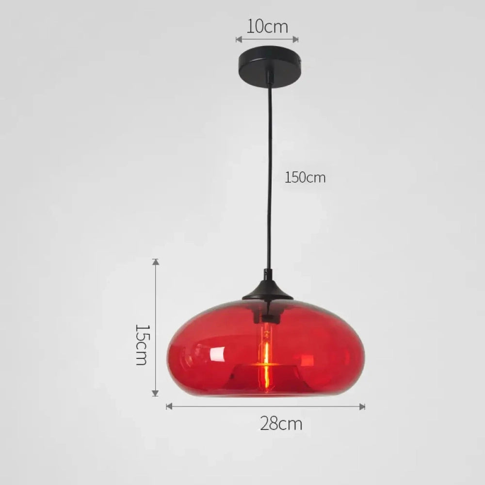 Lustre Verre Bulle Colore Retro Souffle