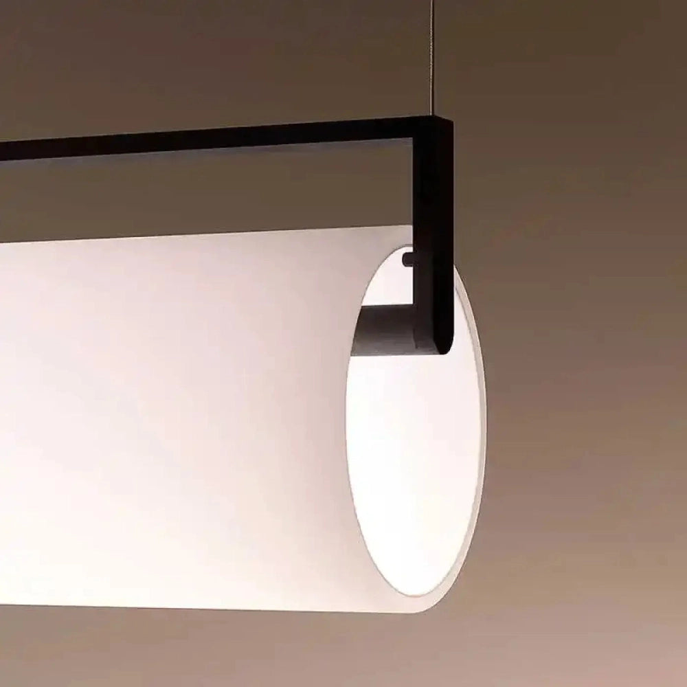 Lustre Verre Cylindre Opalin Long Design