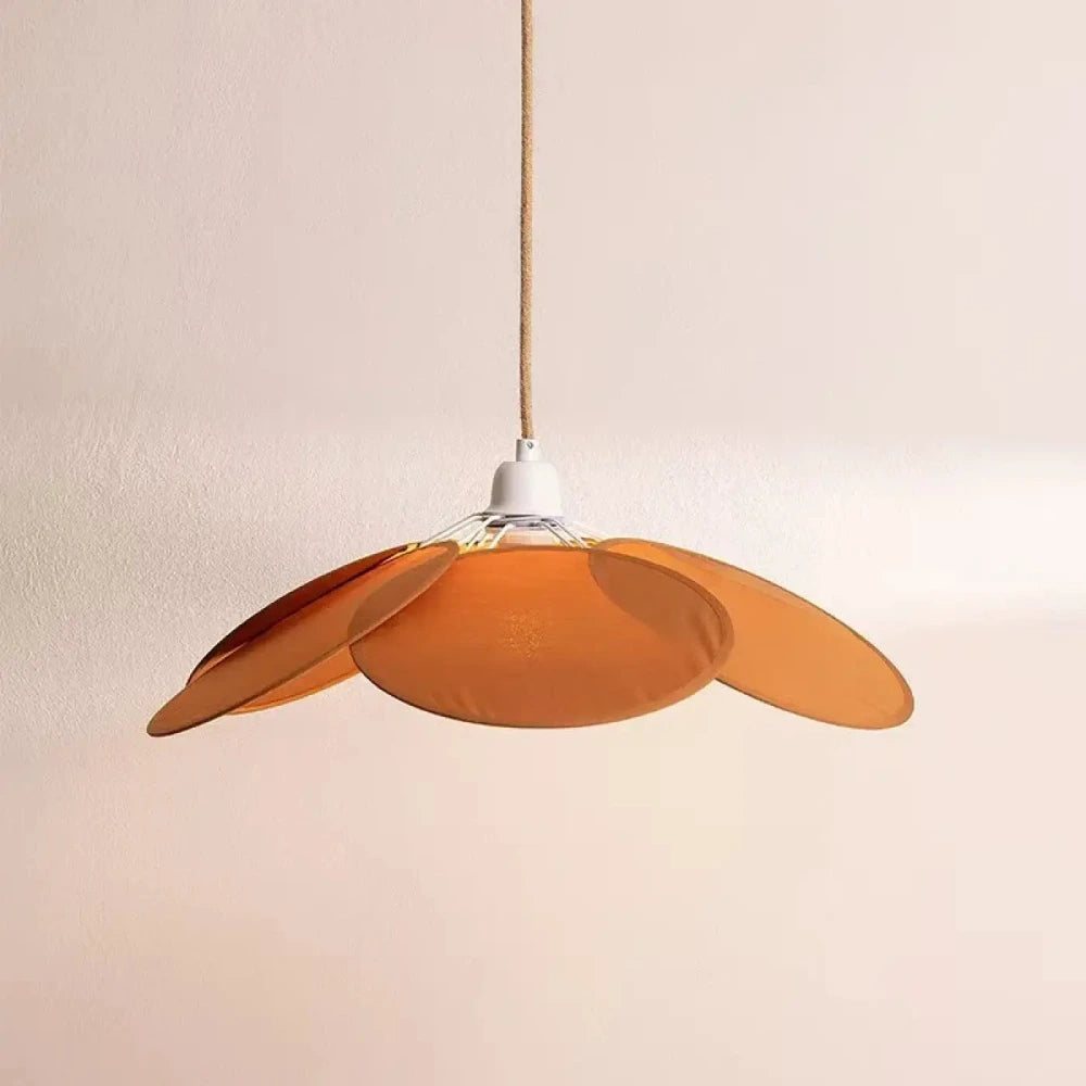 Lustre suspension verre pétale ambre organique design