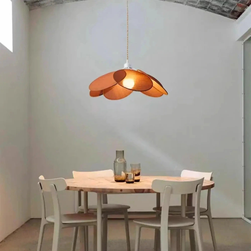 Lustre Verre Petale Ambre Organique Design