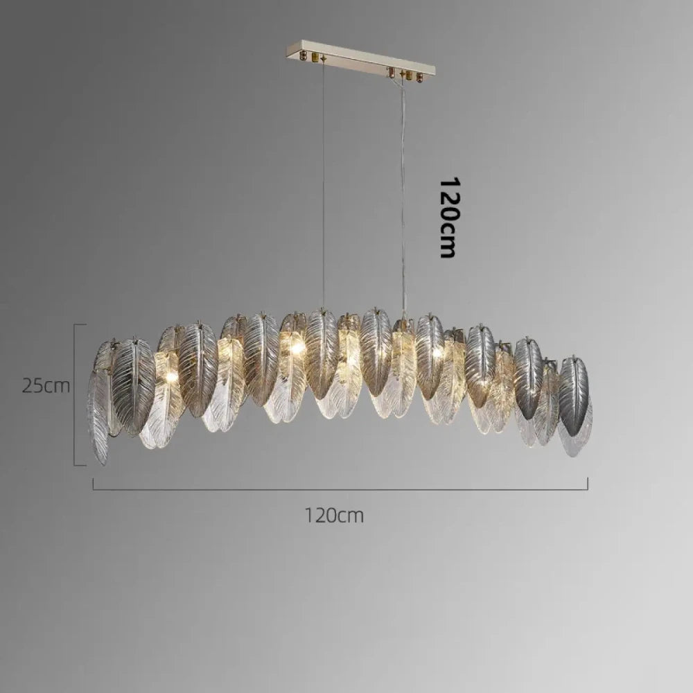 Lustre Verre Plumes Fume Lineaire Prestige
