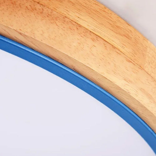 Plafonnier circulaire bois naturel LED éclairage cosy hygge