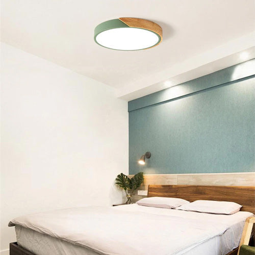 Plafonnier moderne design blanc LED éclairage épuré minimaliste