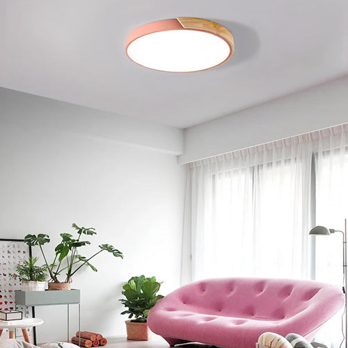 Plafonnier salon design LED bois luminaire chaleureux scandinave