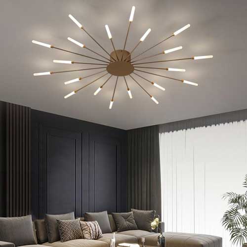Plafonnier salon moderne design contemporain LED éclairage sophistiqué