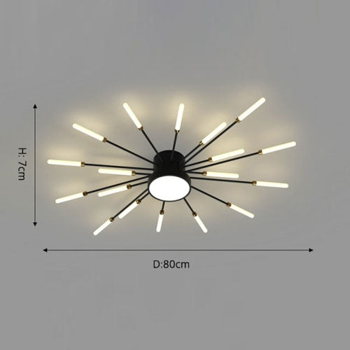 Lustre salon moderne micros LED éclairage discret design minimaliste