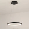Lustre salon cercle LED moderne noir
