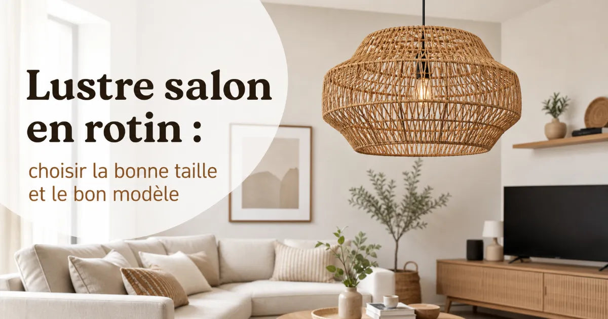 Lustre salon en rotin : choisir la bonne taille et le bon modèle