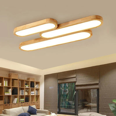 Plafonnier LED Bois Moderne