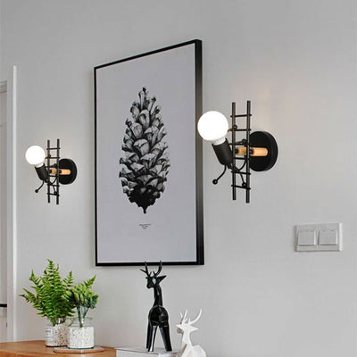 Applique murale stickman style industriel luminaire design