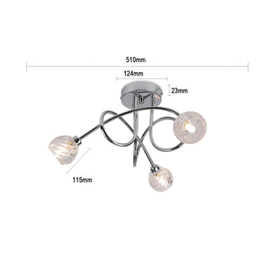 Lámpara de techo de cristal industrial para sala de estar