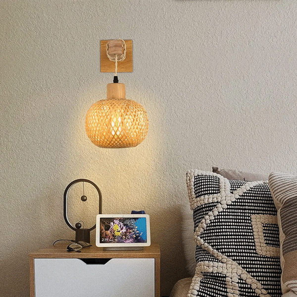 Luminaire mural en bambou au style asiatique