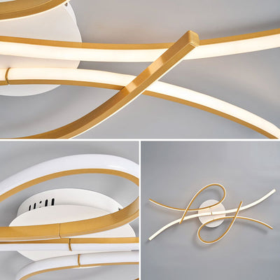 vue rapprochée luminaire plafond artistique avec effet ondulé