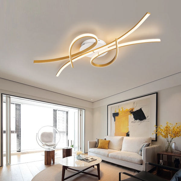 plafonnier moderne design ondulé pour salon contemporain