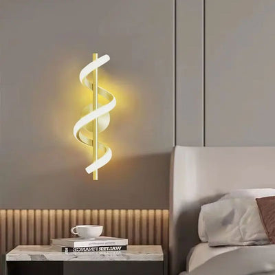 Ambiance chaleureuse applique murale design spirale chambre à coucher