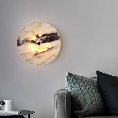 Applique murale ronde en marbre avec éclairage LED intégré