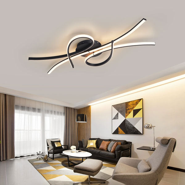 plafonnier moderne design ondulé pour salon contemporain