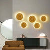Aplique de pared LED redondo de madera